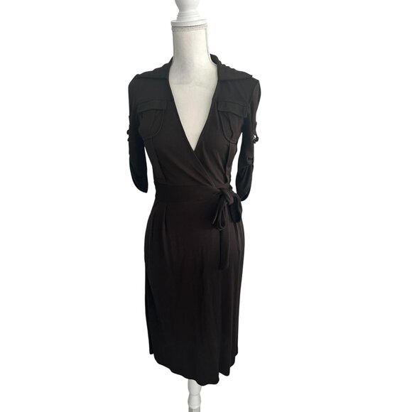 DIANE VON FURSTENBERG DVF Brown Signature Wrap Dress Size 2 - Picture 7 of 8